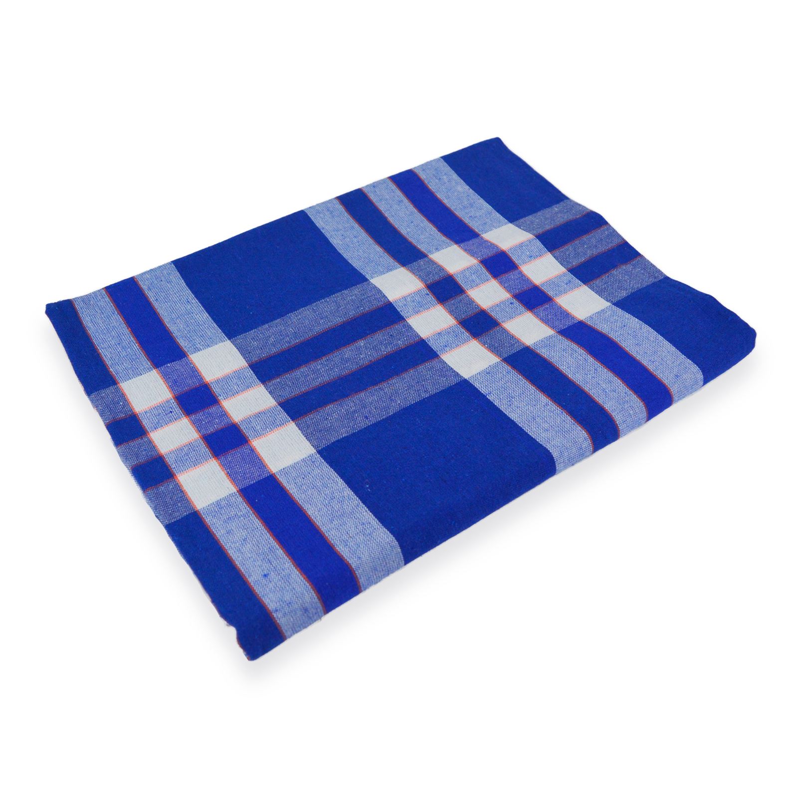 Blue Handloom Cotton Bed Sheets 54x80 (Inches) Checkered Style for Double, Single Beds