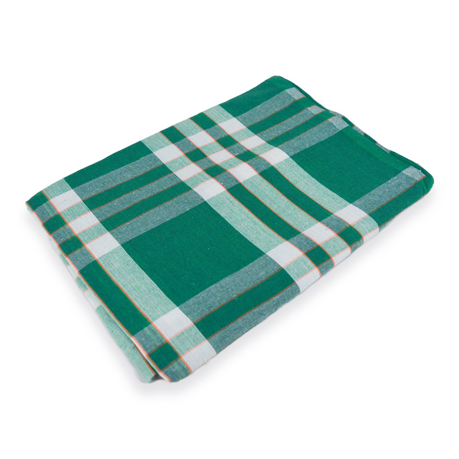 Green Handloom Cotton Bed Sheets 54x80 (Inches) Checkered Style for Double, Single Beds