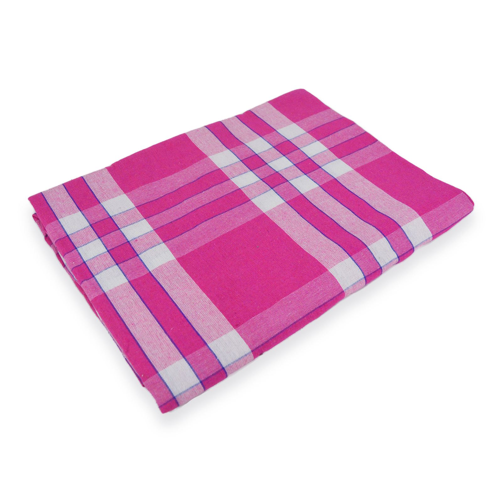 Pink Handloom Cotton Bed Sheets 54x80 (Inches) Checkered Style for Double, Single Beds