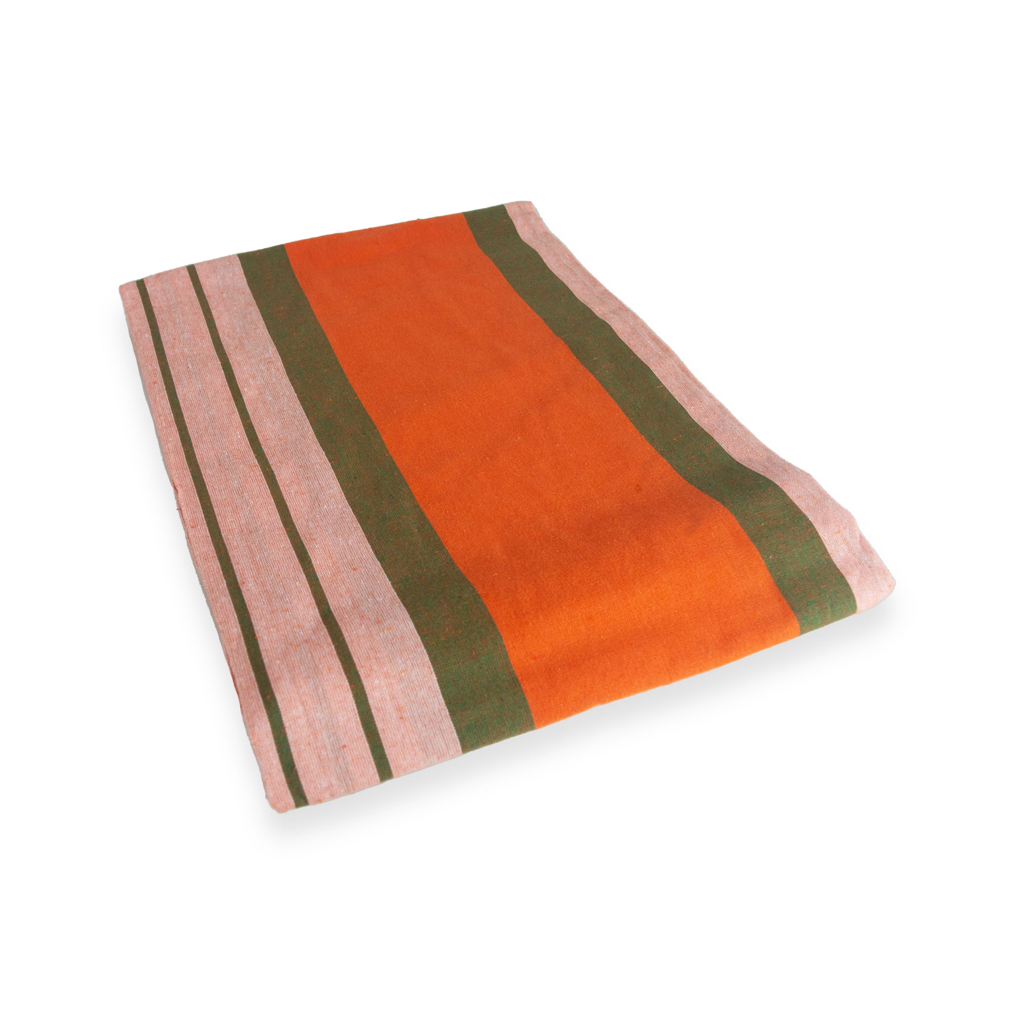 Orange Handloom Cotton Bed Sheets 7.5x7.5 (Feet) for King, Queen, Super King, California King Beds