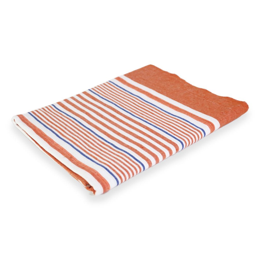 Orange Handloom Cotton Bed Sheets 54x80 (Inches) Light Color for Double, Single Beds